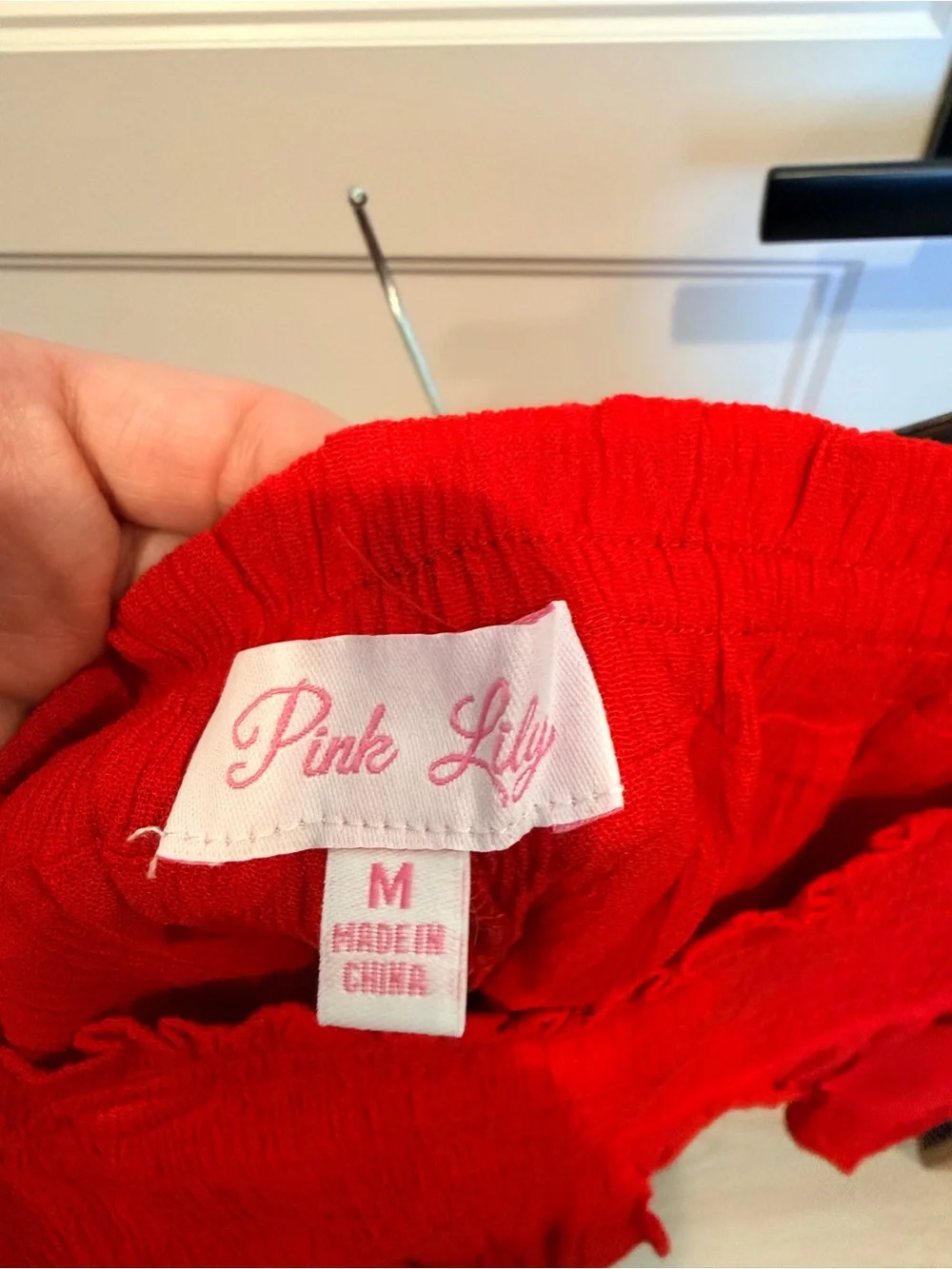 Pink Lily Red Tiered Ruffle Skater Skirt